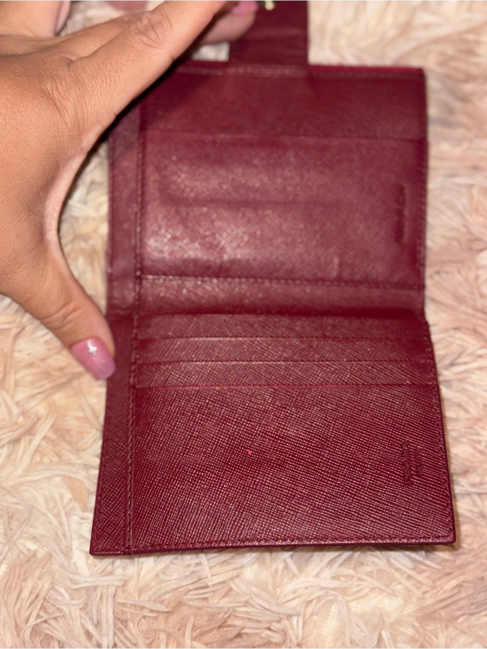 Vintage Prada Burgundy Tessuto Nylon Compact Wallet - Picture 4 of 11